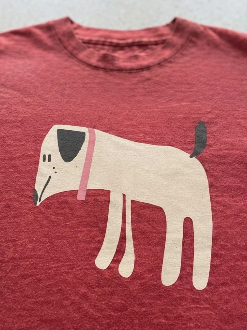 Cute Minimalist Dog Graphic Gildan Unisex Red Cotton T-Shirt